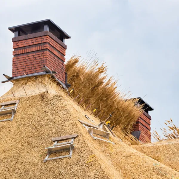 schoorsteen rieten dak repareren